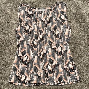 Andrew Marc Tops / Marc New York Pink and Grey Palm Print Top (Size M)